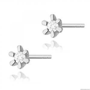 Kolczyki K0029 Diament 2 x 0,02ct białe złoto