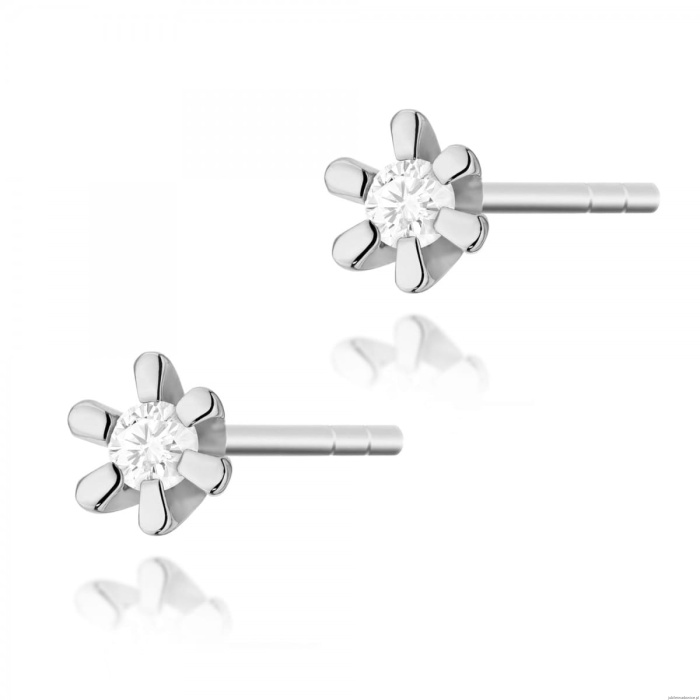 Kolczyki K0029 Diament 2 x 0,02ct białe złoto