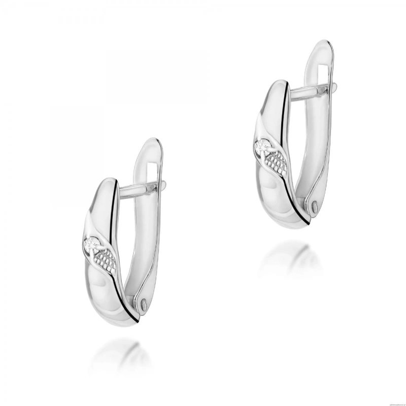 Kolczyki K0012 Diament 2 x 0,02ct białe złoto