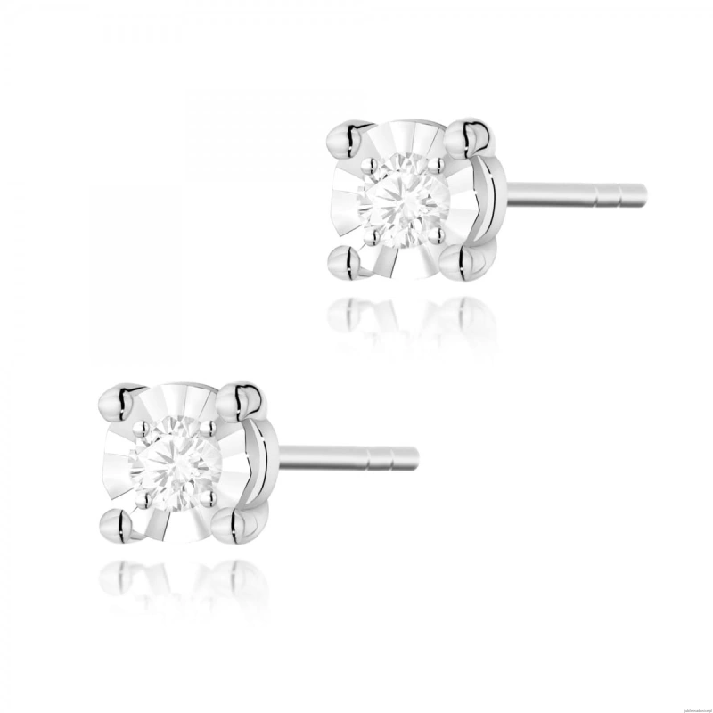 Kolczyki K0058 Diament 2 x 0,03ct białe złoto