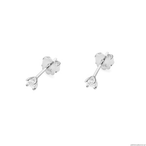 Kolczyki K0066 Diament 2 x 0,04ct białe złoto