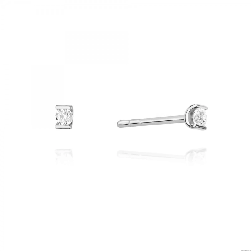 Kolczyki K0055 Diament 2 x 0,04ct białe złoto