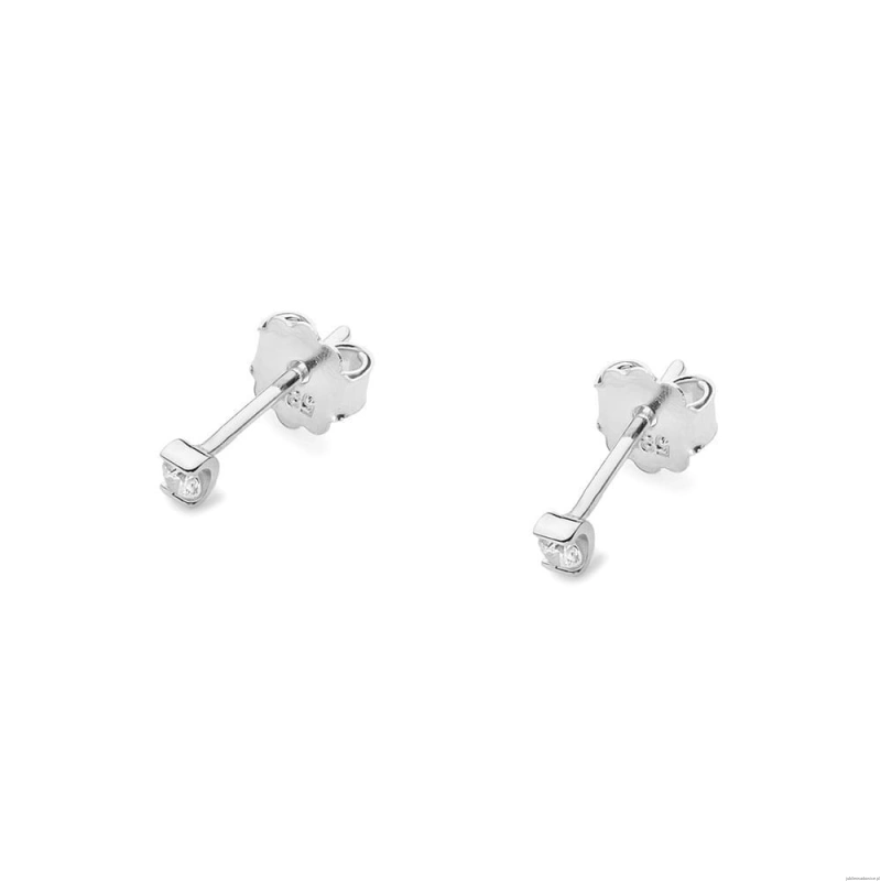 Kolczyki K0055 Diament 2 x 0,04ct białe złoto