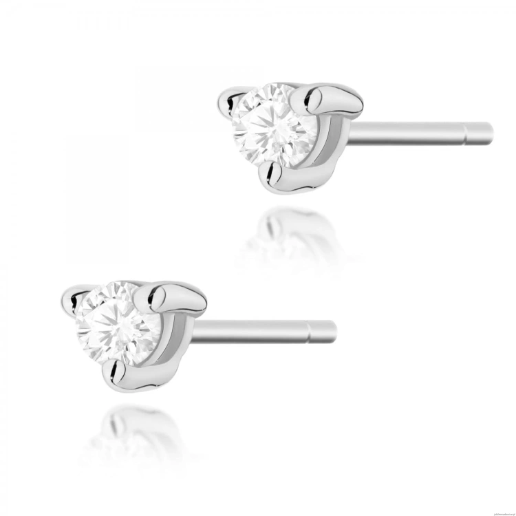 Kolczyki K0035 Diament 2 x 0,04ct białe złoto