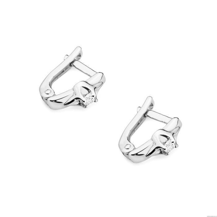 Kolczyki KO088 Diament 2 x 0,04ct białe złoto