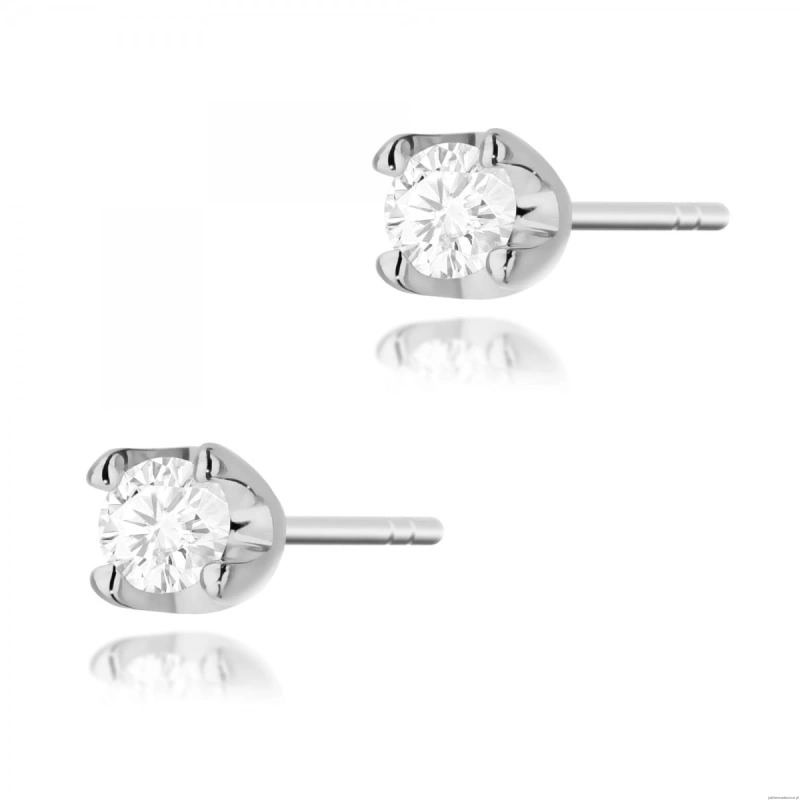 Kolczyki K0034 Diament 2 x 0,08ct białe złoto