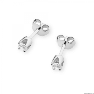 Kolczyki K0034 Diament 2 x 0,08ct białe złoto