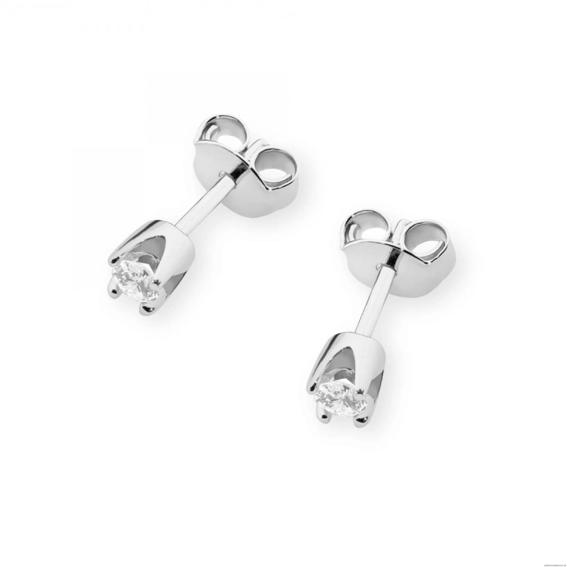 Kolczyki K0034 Diament 2 x 0,08ct białe złoto