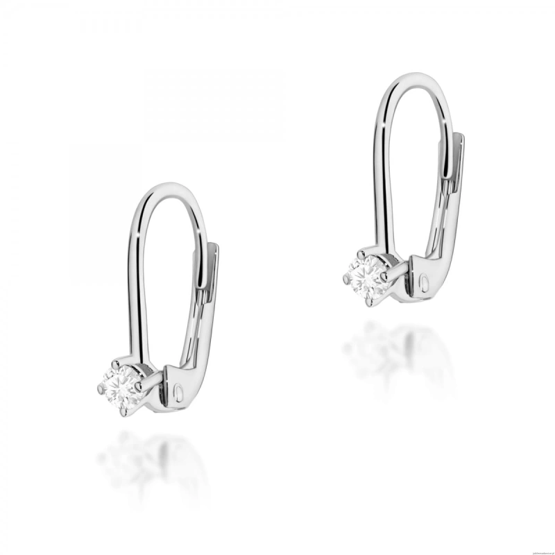 Kolczyki K0057 Diament 2 x 0,08ct białe złoto