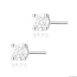 Kolczyki K0058 Diament 2 x 0,08ct białe złoto