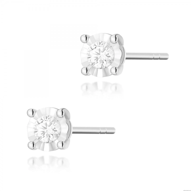 Kolczyki K0058 Diament 2 x 0,08ct białe złoto