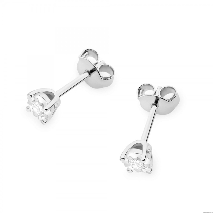 Kolczyki K0058 Diament 2 x 0,08ct białe złoto