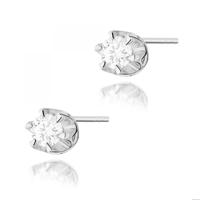 Kolczyki K0032 Diament 2 x 0,08ct białe złoto