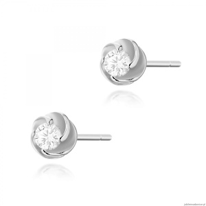 Kolczyki K0329 Diament 2 x 0,08ct białe złoto