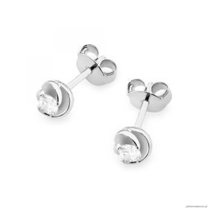 Kolczyki K0329 Diament 2 x 0,08ct białe złoto