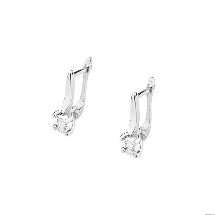 Kolczyki K0065 Diament 2 x 0,08ct białe złoto