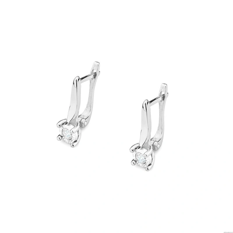 Kolczyki K0065 Diament 2 x 0,08ct białe złoto