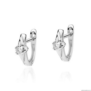Kolczyki K0088 Diament 2 x 0,08ct białe złoto