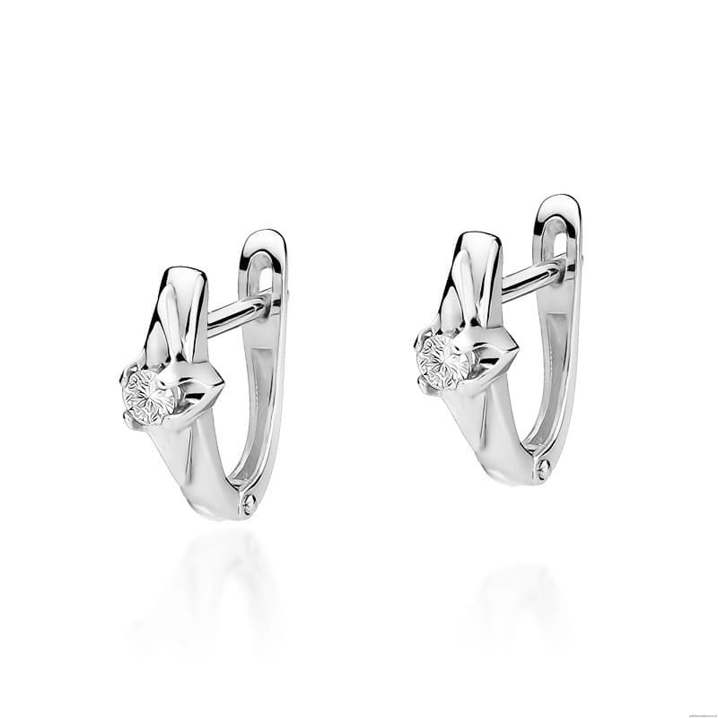 Kolczyki K0088 Diament 2 x 0,08ct białe złoto