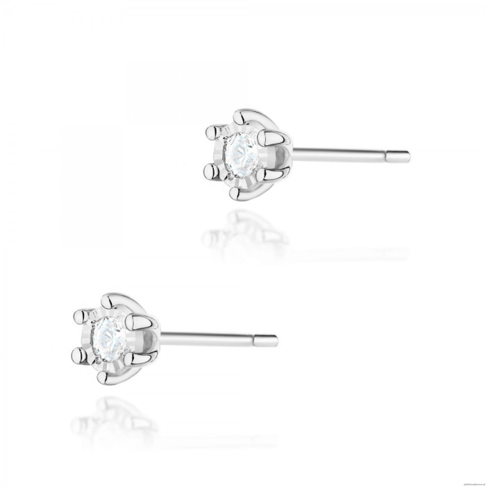 Kolczyki K0222BT Diament 2 x 0,08ct białe złoto