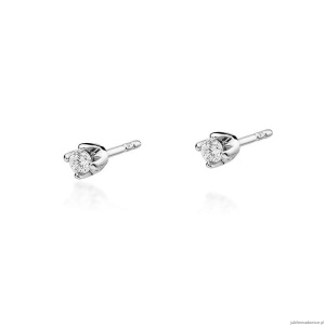 Kolczyki K0034 Diament 2 x 0,10ct białe złoto