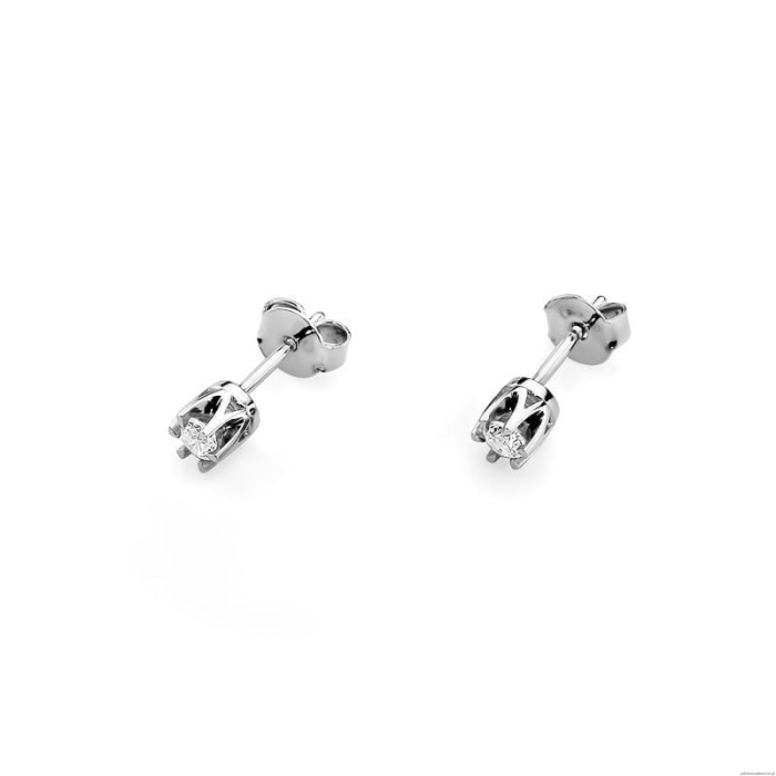 Kolczyki K0032 Diament 2 x 0,10ct białe złoto