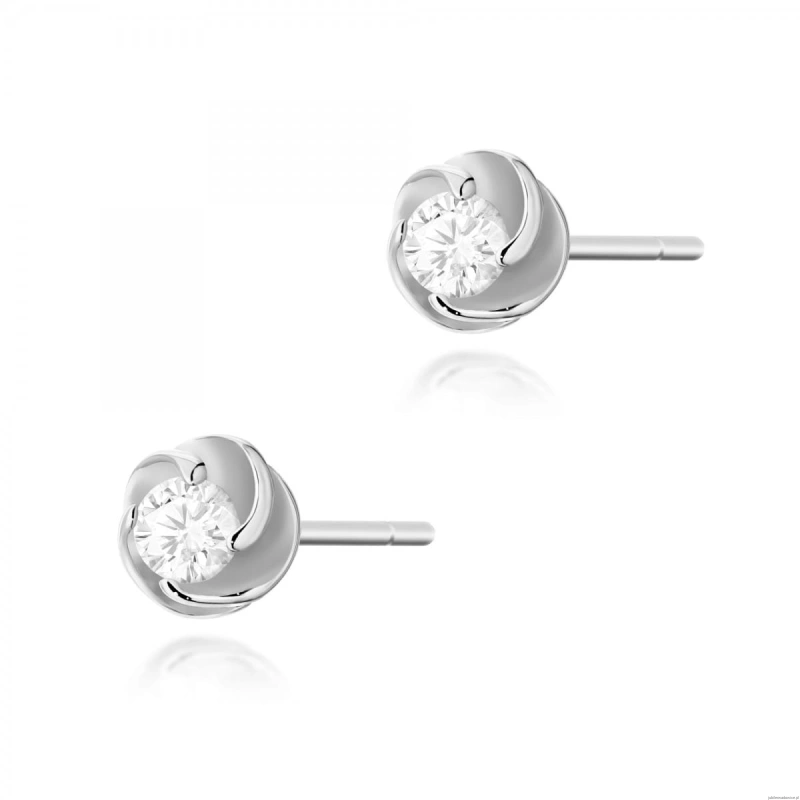 Kolczyki K0329 Diament 2 x 0,10ct białe złoto