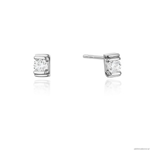 Kolczyki K0343 Diament 2 x 0,10ct białe złoto