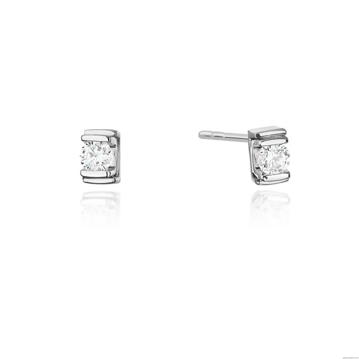 Kolczyki K0343 Diament 2 x 0,10ct białe złoto