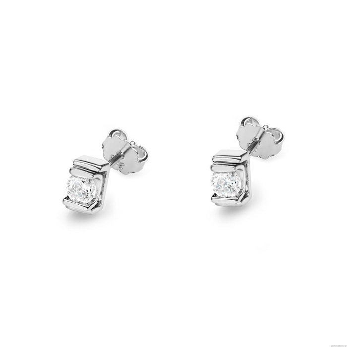 Kolczyki K0343 Diament 2 x 0,10ct białe złoto