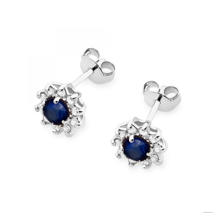 Kolczyki K0185 Szafir 2 x 0,15ct białe złoto
