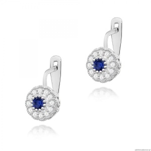Kolczyki K0284 Szafir 2 x 0,15ct białe złoto
