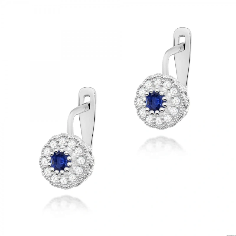 Kolczyki K0284 Szafir 2 x 0,15ct białe złoto