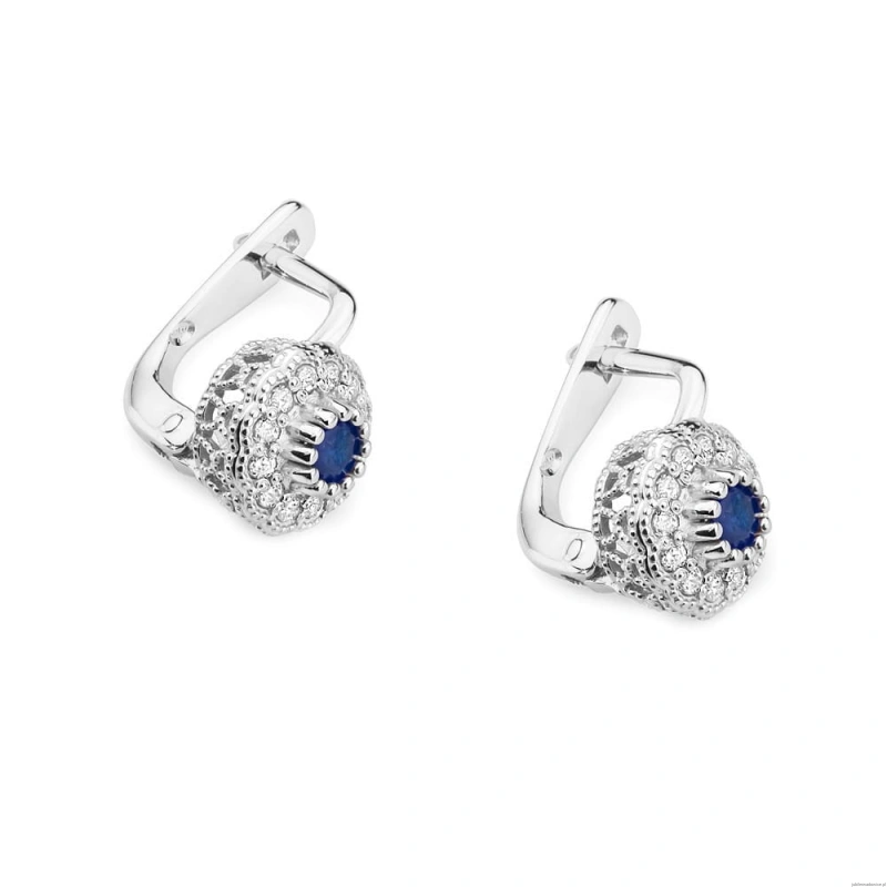 Kolczyki K0284 Szafir 2 x 0,15ct białe złoto
