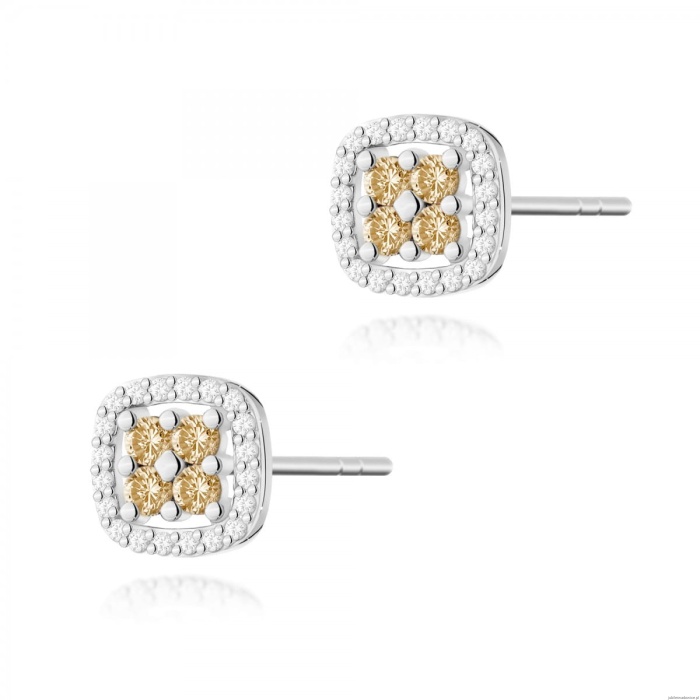 Kolczyki K0441 z diamentami białe złoto