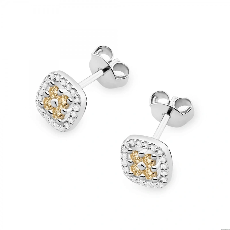 Kolczyki K0441 z diamentami białe złoto