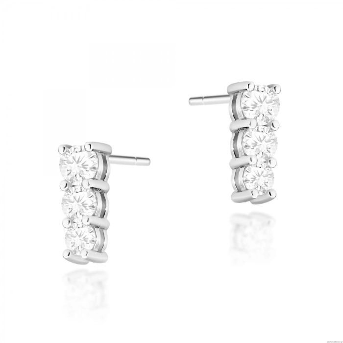 Kolczyki K0511 z diamentami białe złoto