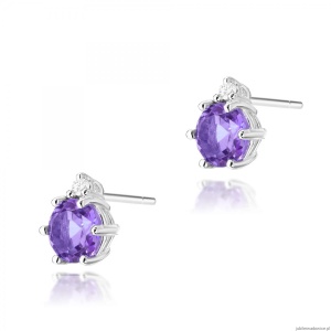 Kolczyki K0076 Ametyst 2 x 0,50ct białe złoto