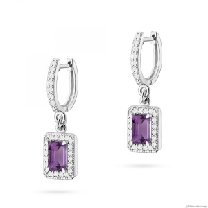 Kolczyki K0422 Ametyst 2 x 0,50ct białe złoto