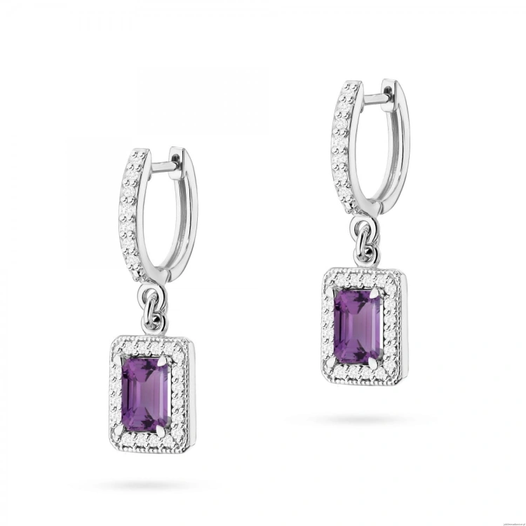 Kolczyki K0422 Ametyst 2 x 0,50ct białe złoto