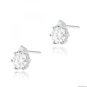 Kolczyki K0076 Biały Szafir 2 x 0,60ct białe złoto