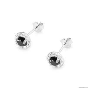 Kolczyki K0509 Czarny Diament 2 x 0,50ct białe złoto
