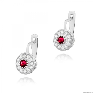Kolczyki K0284 Rubin 2 x 0,15ct białe złoto