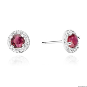 Kolczyki K0509 Rubin 2 x 0,60ct białe złoto