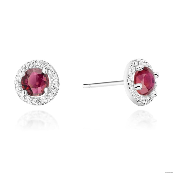 Kolczyki K0509 Rubin 2 x 0,60ct białe złoto