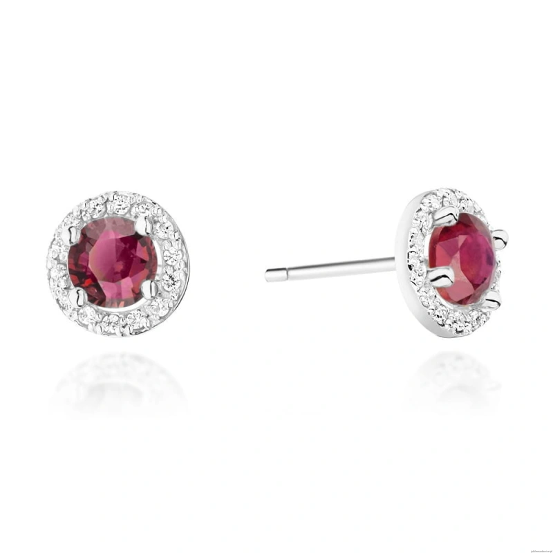 Kolczyki K0509 Rubin 2 x 0,60ct białe złoto