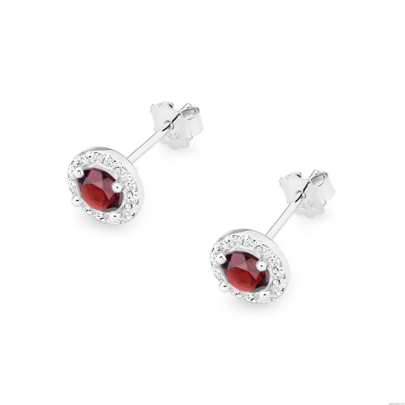 Kolczyki K0509 Rubin 2 x 0,60ct białe złoto