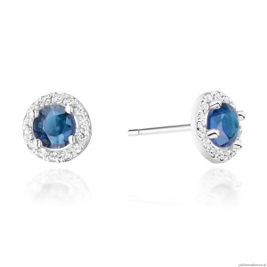 Kolczyki K0509 Szafir 2 x 0,50ct białe złoto