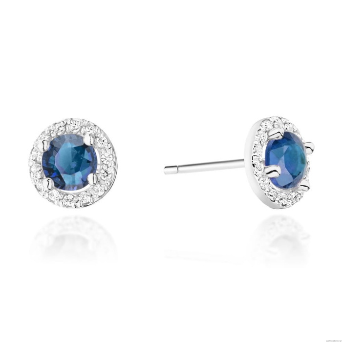 Kolczyki K0509 Szafir 2 x 0,50ct białe złoto