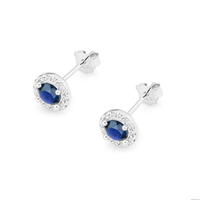 Kolczyki K0509 Szafir 2 x 0,50ct białe złoto